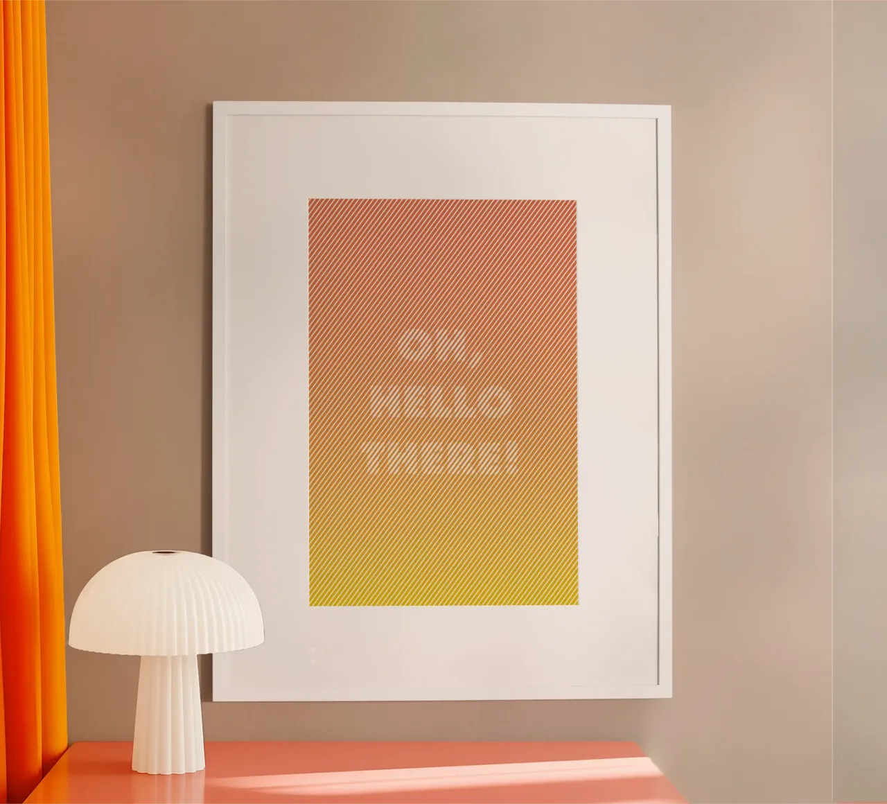 Oh Hello poster con telaio in legno da Chris Wharton