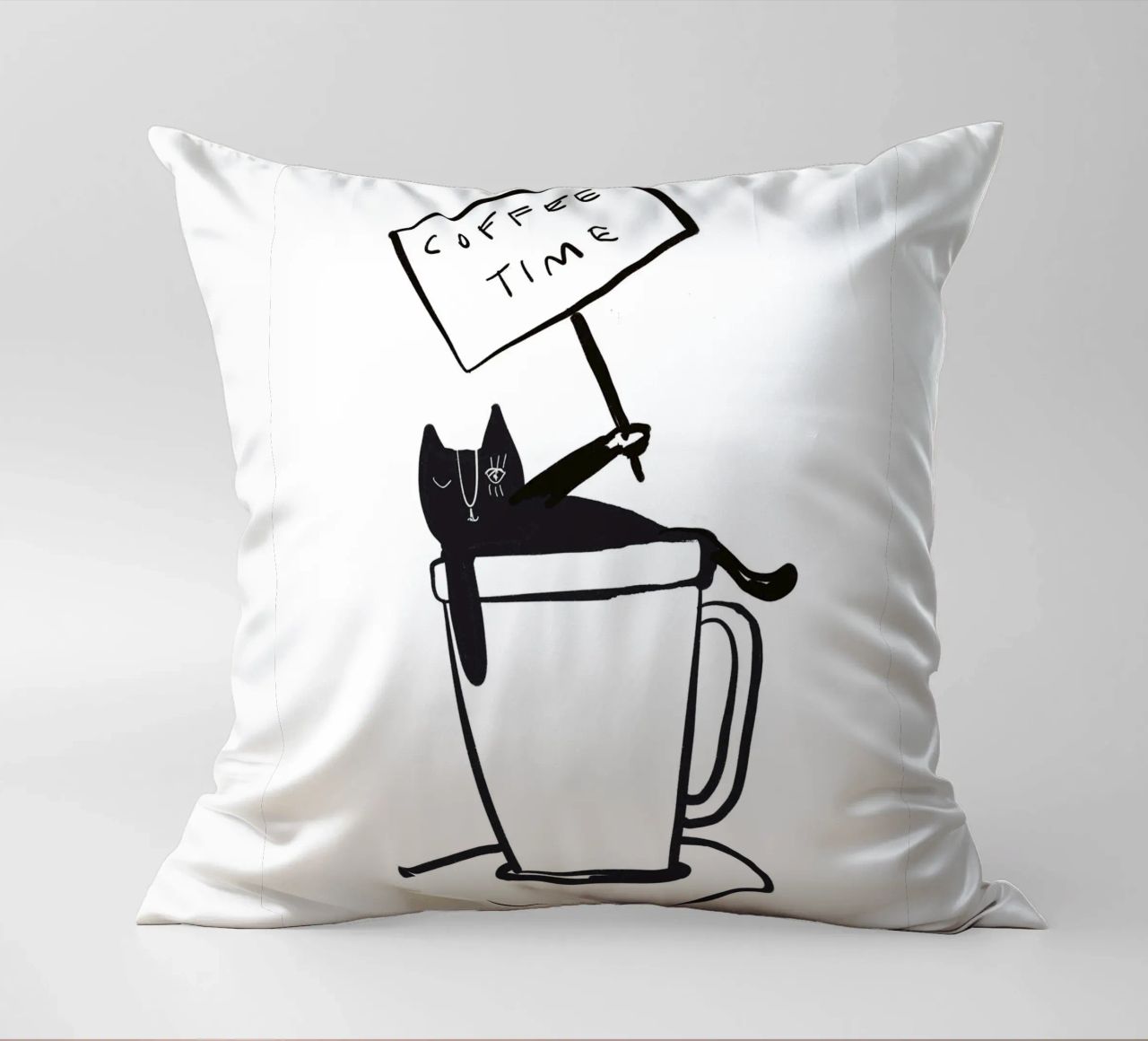Coffee Time - The tiny COFFEECAT cuscino da Gabi_Schöffel_Illustration