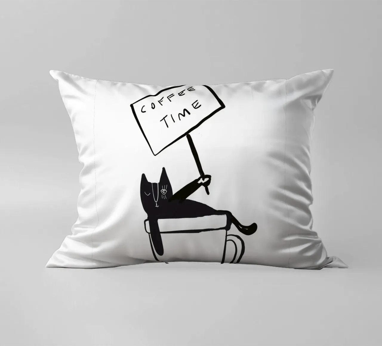 Coffee Time - The tiny COFFEECAT cuscino da Gabi_Schöffel_Illustration