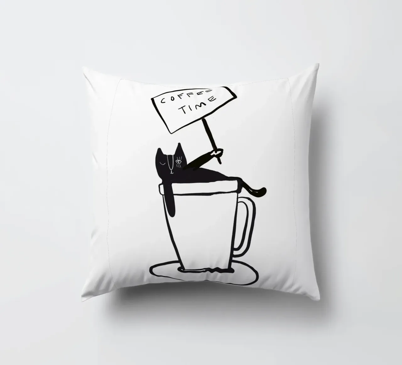 Coffee Time - The tiny COFFEECAT cuscino da Gabi_Schöffel_Illustration