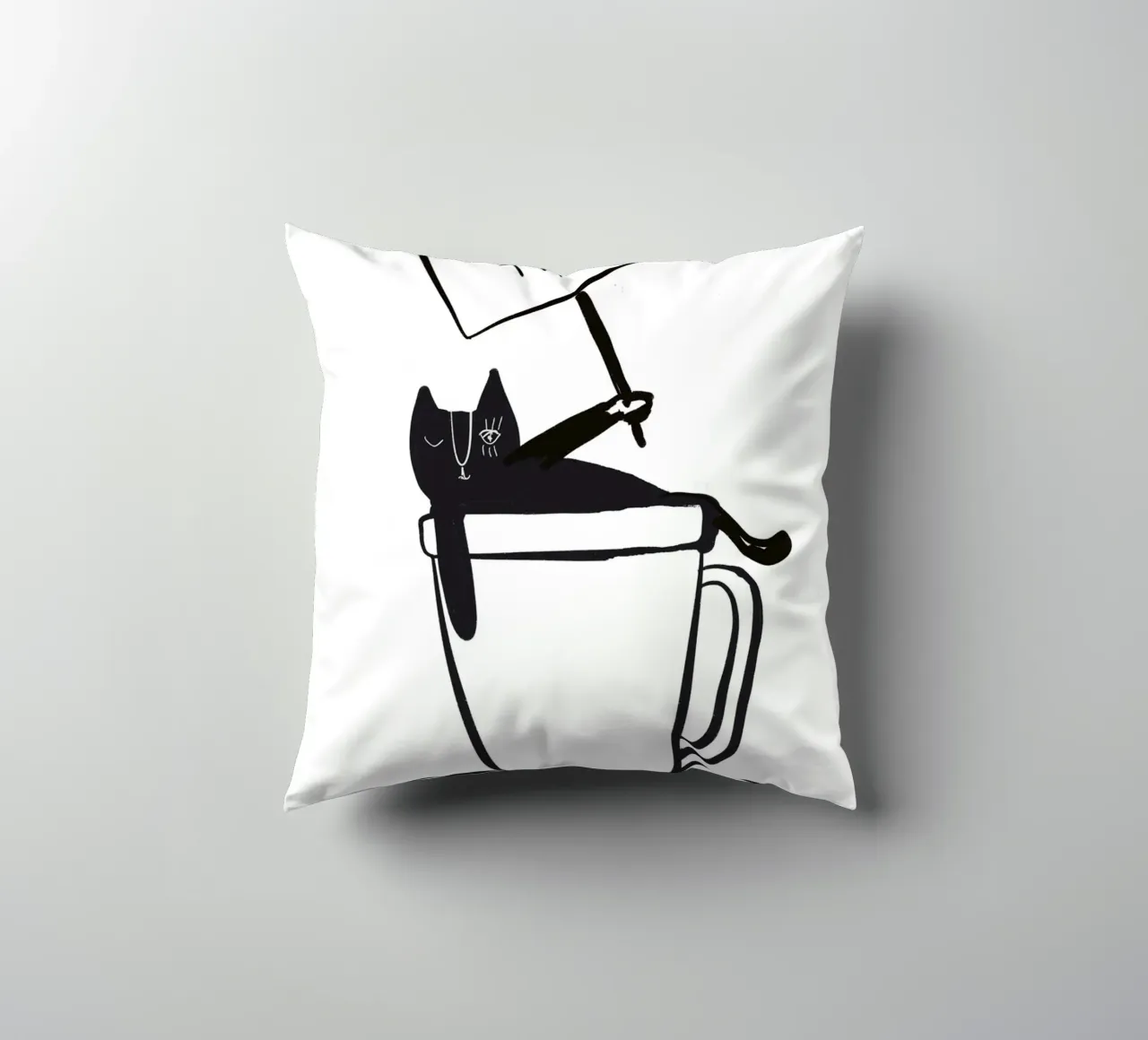 Coffee Time - The tiny COFFEECAT cuscino da Gabi_Schöffel_Illustration