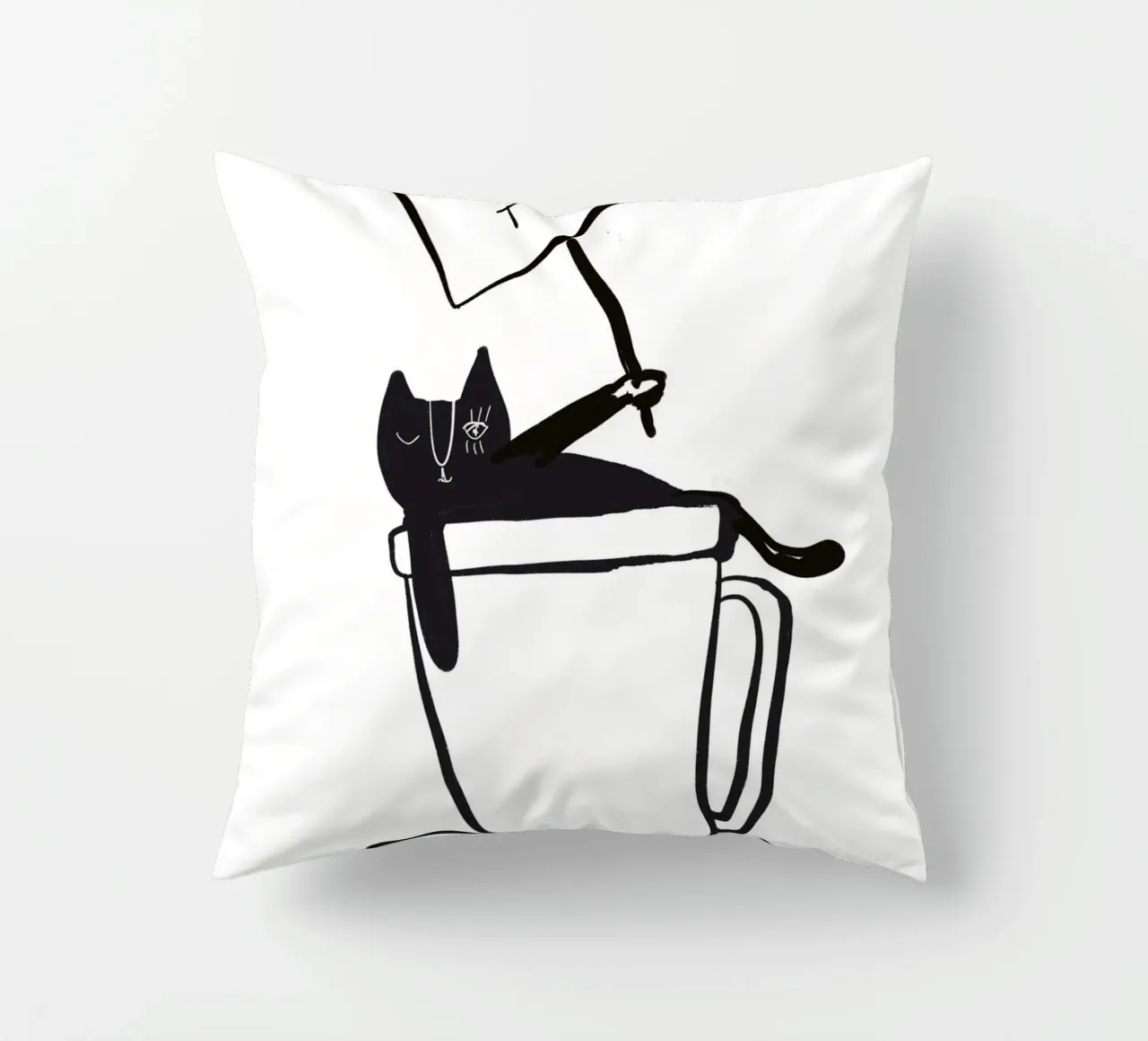 Coffee Time - The tiny COFFEECAT cuscino da Gabi_Schöffel_Illustration