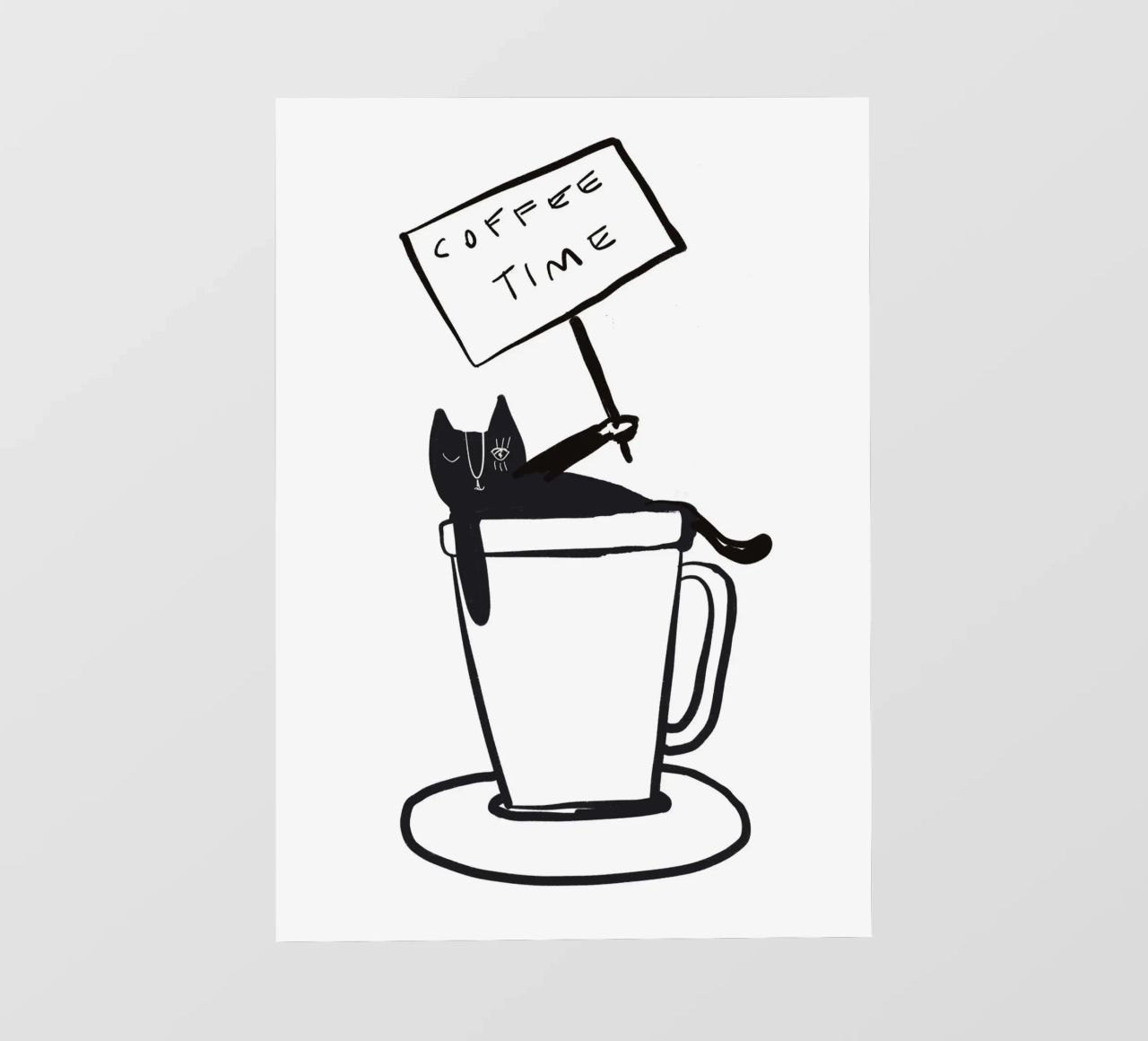 Coffee Time - The tiny COFFEECAT pellicola backlit da Gabi_Schöffel_Illustration