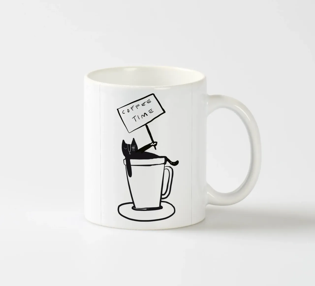 Coffee Time - The tiny COFFEECAT ceramic mug by Gabi_Schöffel_Illustration