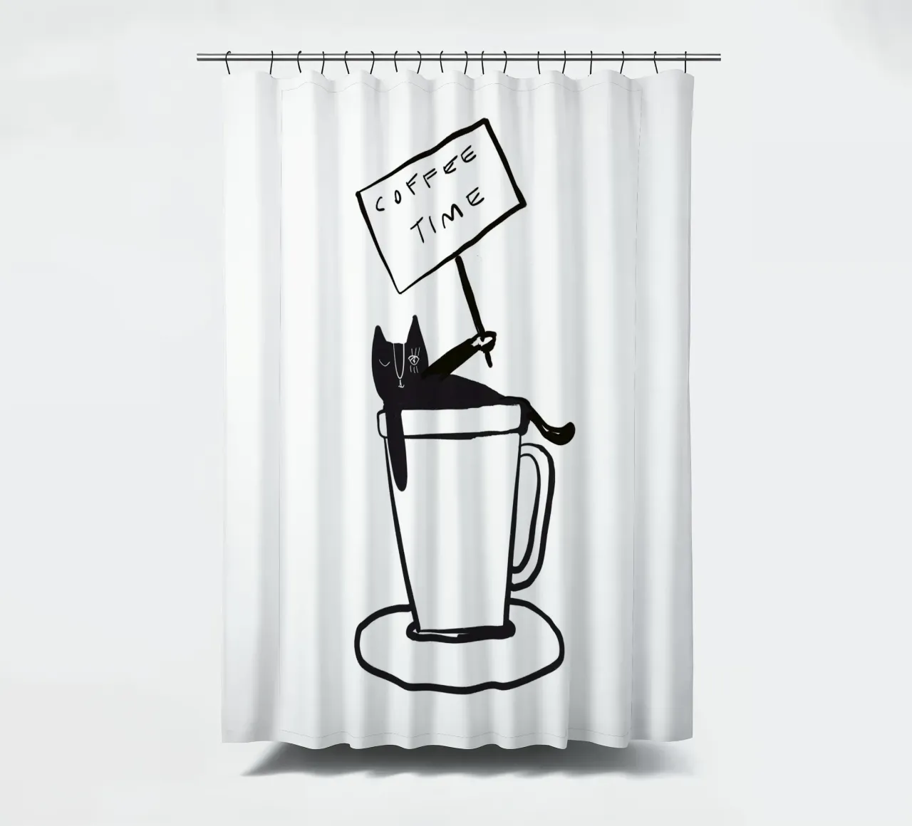 Coffee Time - The tiny COFFEECAT tenda da doccia da Gabi_Schöffel_Illustration