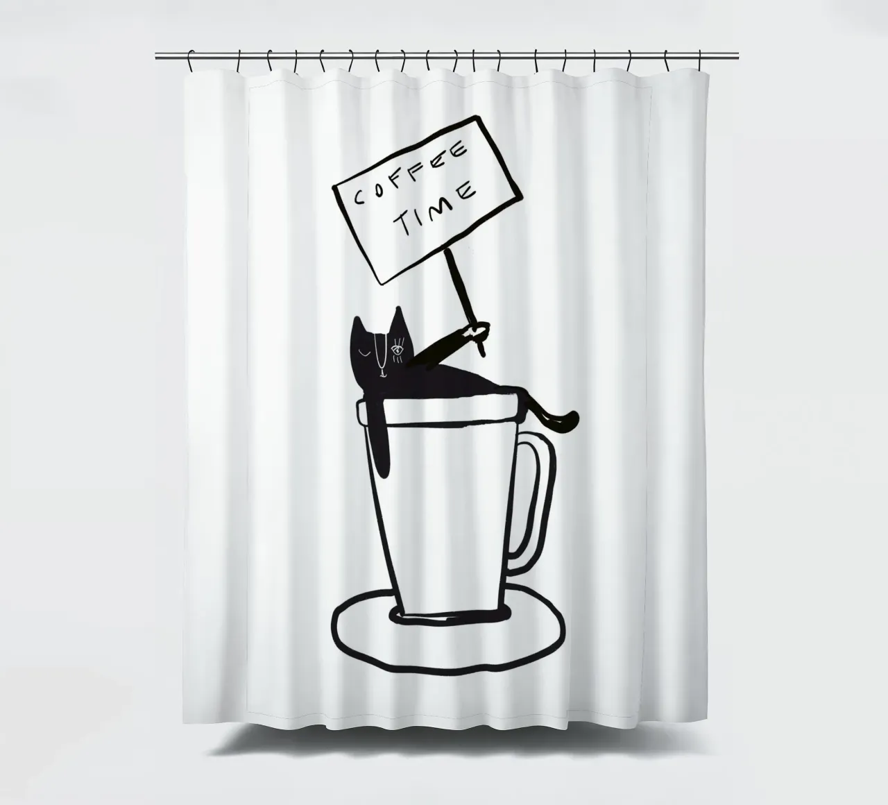 Coffee Time - The tiny COFFEECAT tenda da doccia da Gabi_Schöffel_Illustration