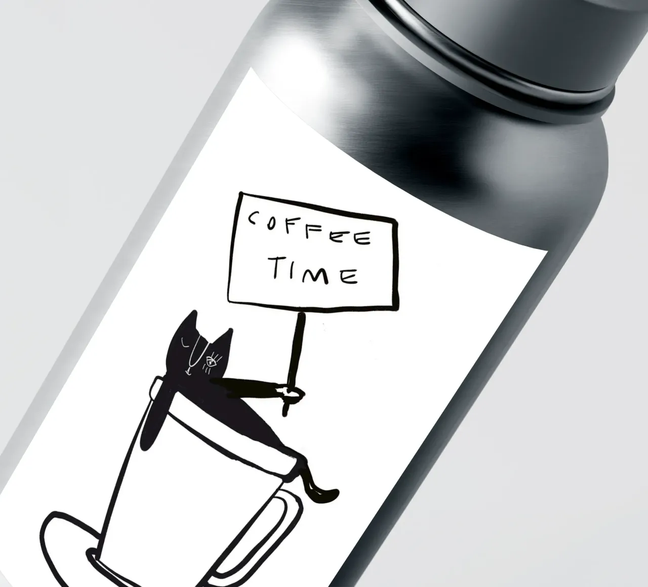 Coffee Time - The tiny COFFEECAT adesivo da Gabi_Schöffel_Illustration