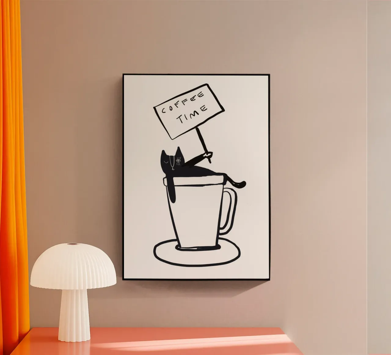 Coffee Time - The tiny COFFEECAT plexiglass da Gabi_Schöffel_Illustration