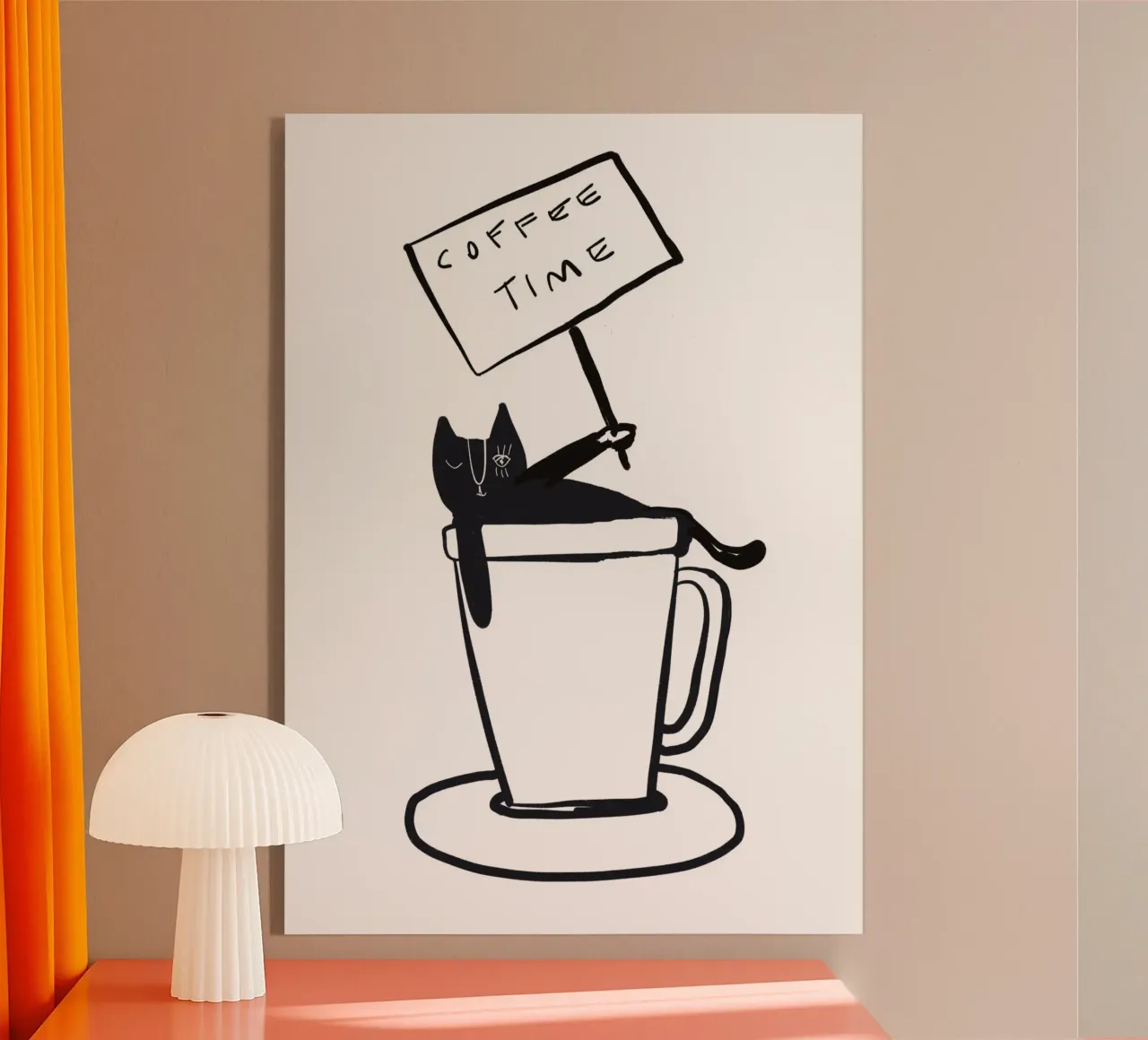 Coffee Time - The tiny COFFEECAT plexiglass da Gabi_Schöffel_Illustration