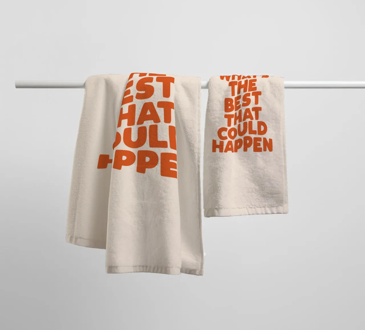 What's The Best That Could Happen Typography Design towel by THE MOTIVATED TYPE