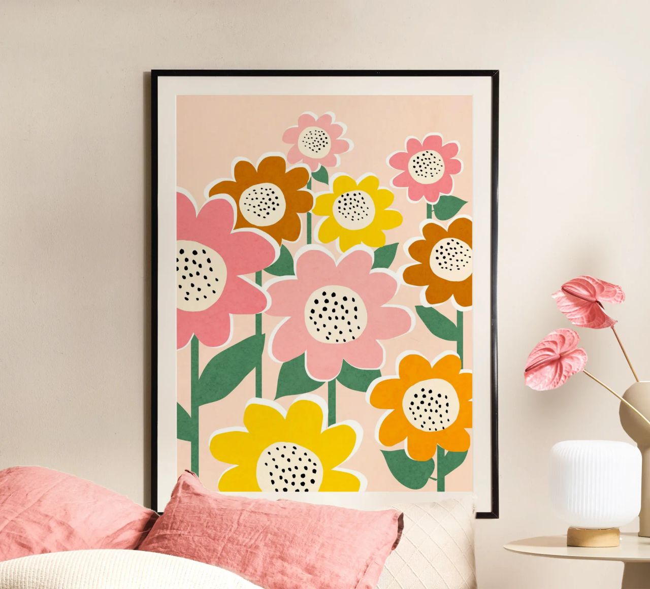 Flowerscape - peach poster de Gale Switzer