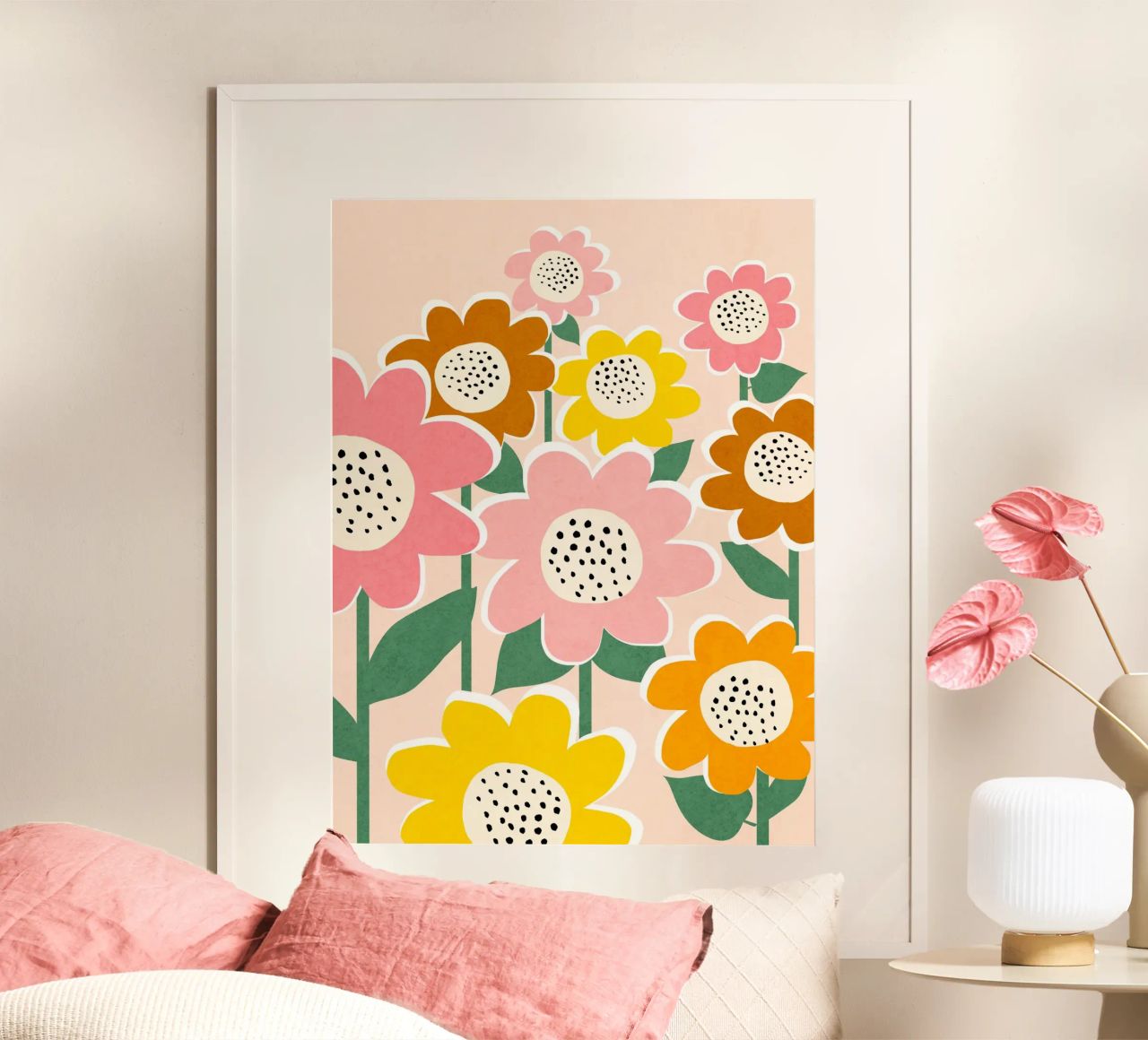 Flowerscape - peach poster de Gale Switzer