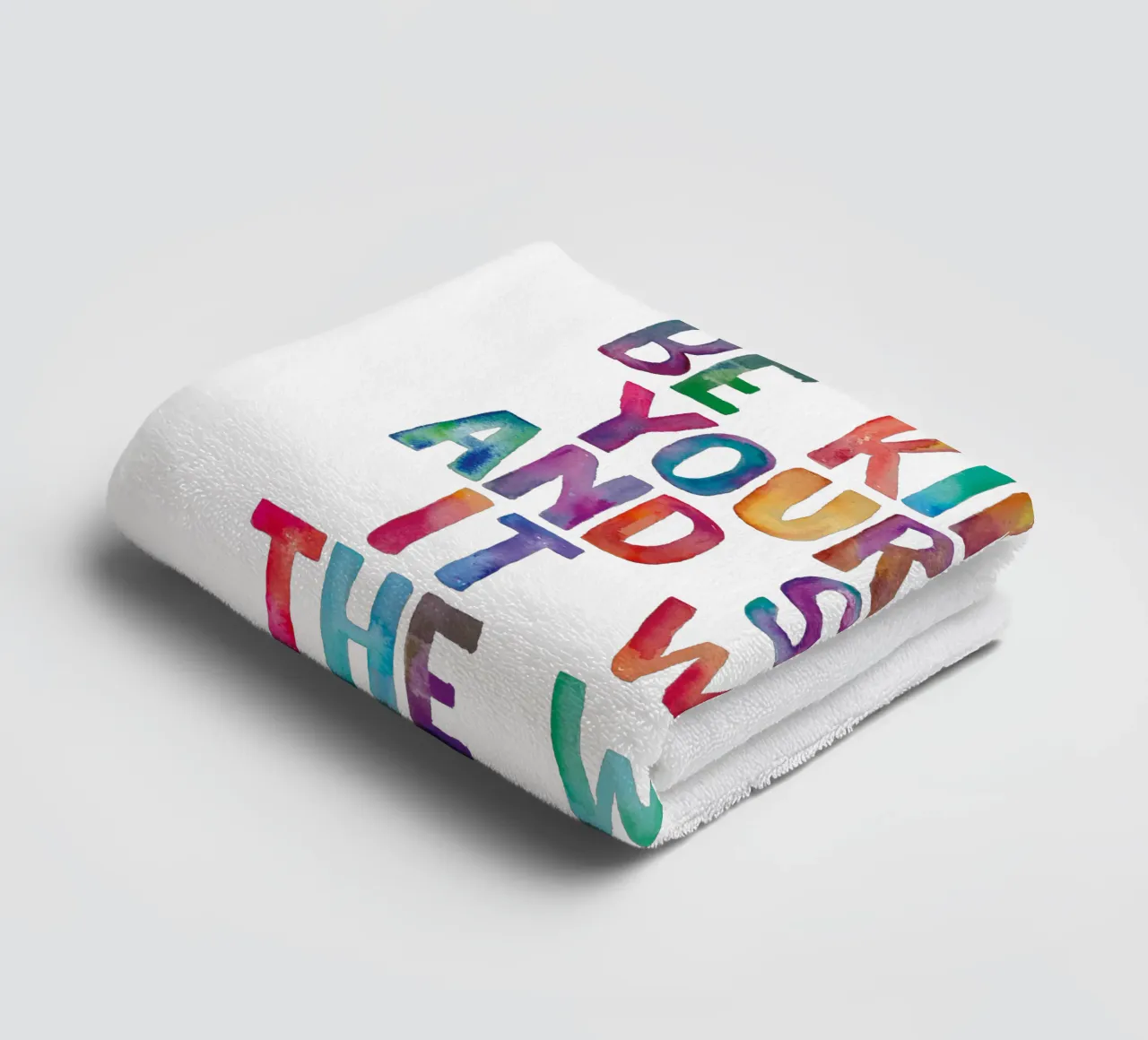 Be Kind to Yourself and Share it With the World Typografie towel by THE MOTIVATED TYPE