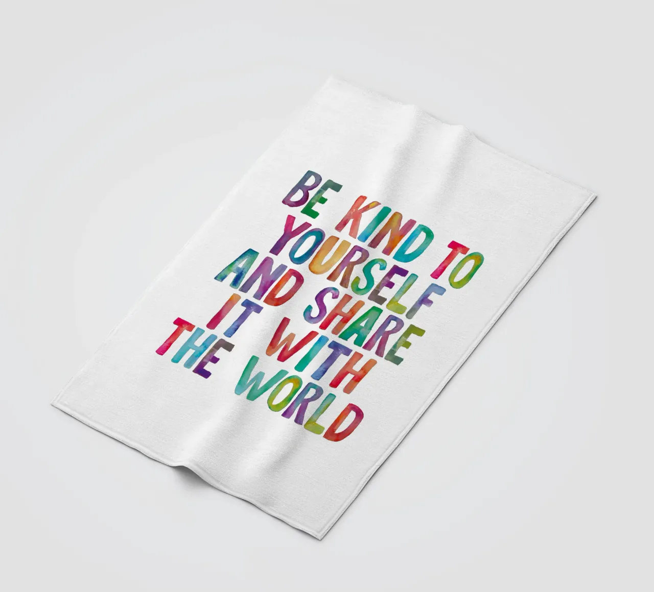 Be Kind to Yourself and Share it With the World Typografie fleece blanket by THE MOTIVATED TYPE