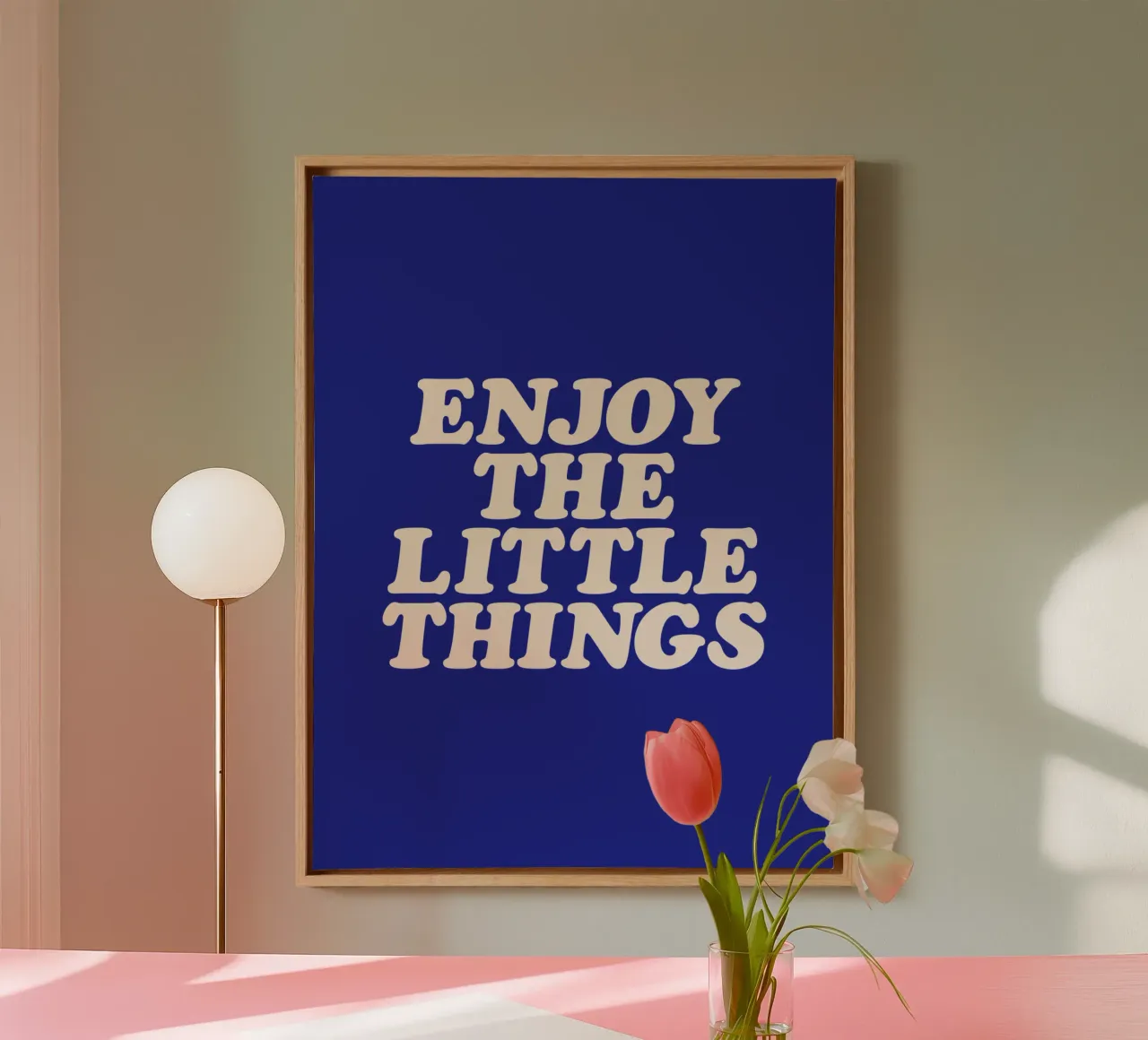 Godetevi le piccole cose Design tipografico positivo tela da THE MOTIVATED TYPE