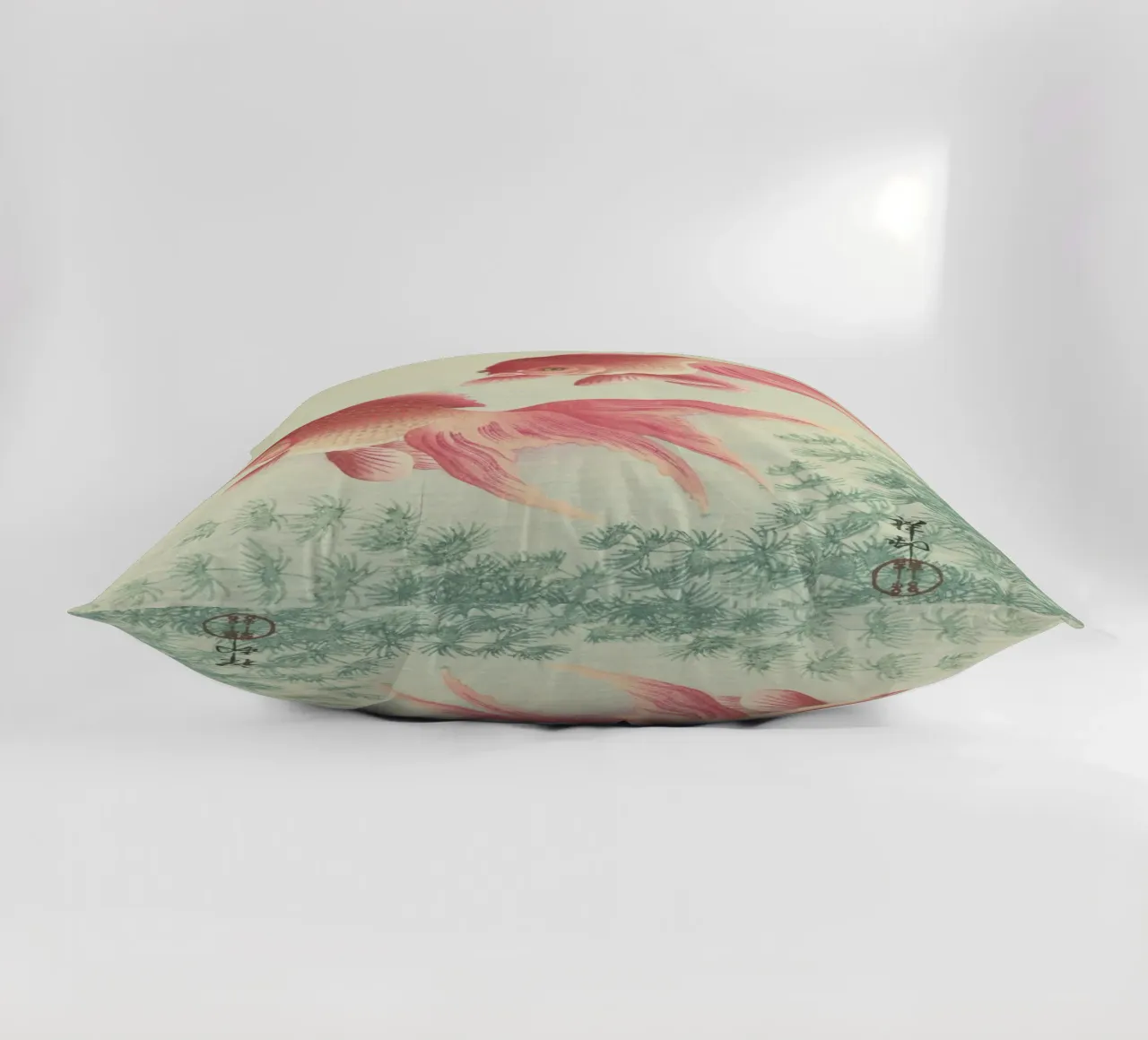 Pesce rosso - Xilografia giapponese Ohara Koson cuscino da William Store