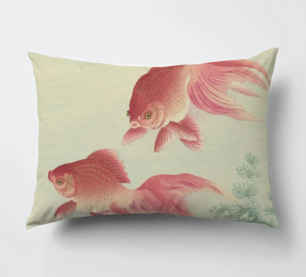 Pesce rosso - Xilografia giapponese Ohara Koson cuscino da William Store