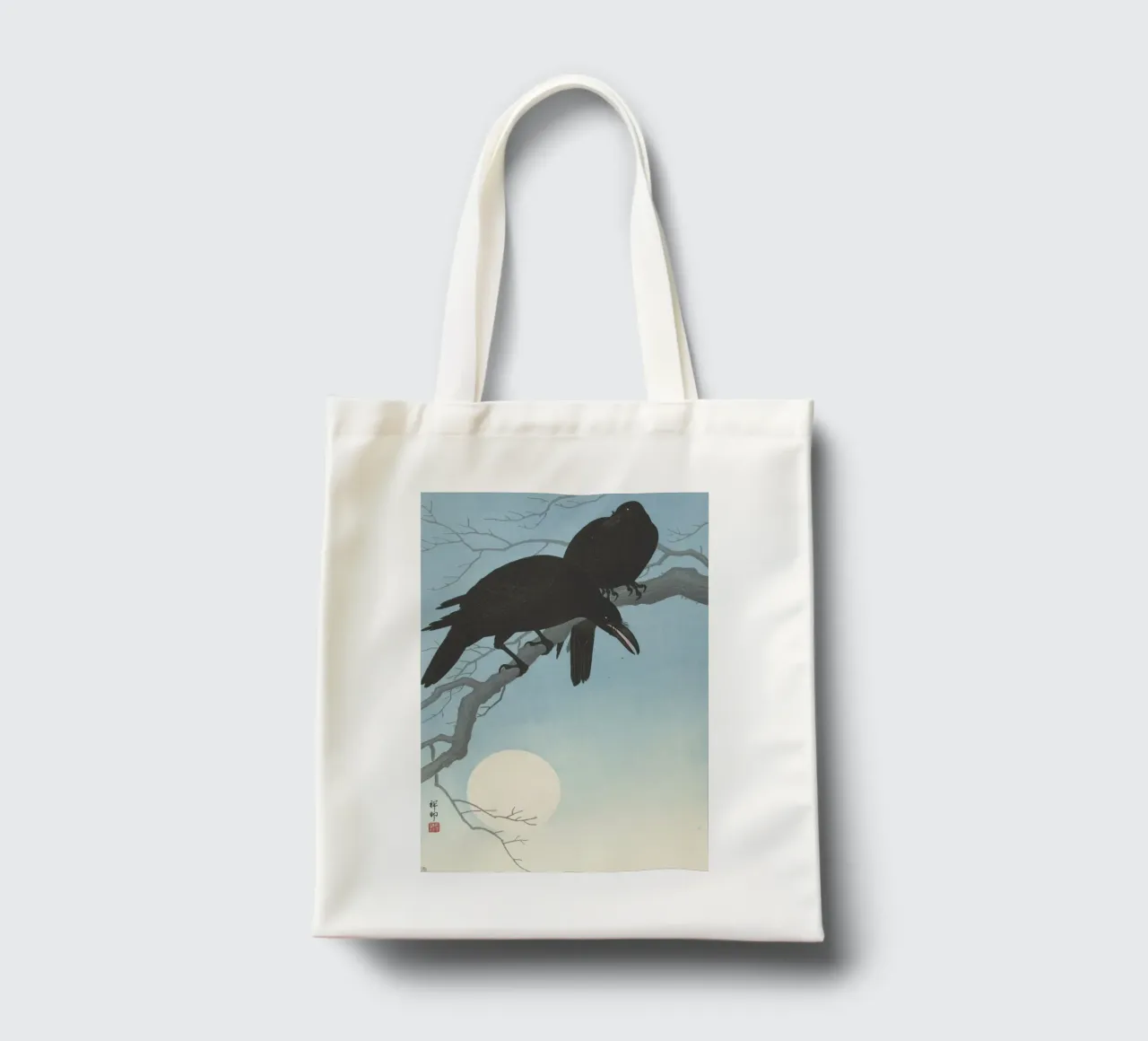 Due corvi su un ramo - Ohara Koson borsa in juta da William Store