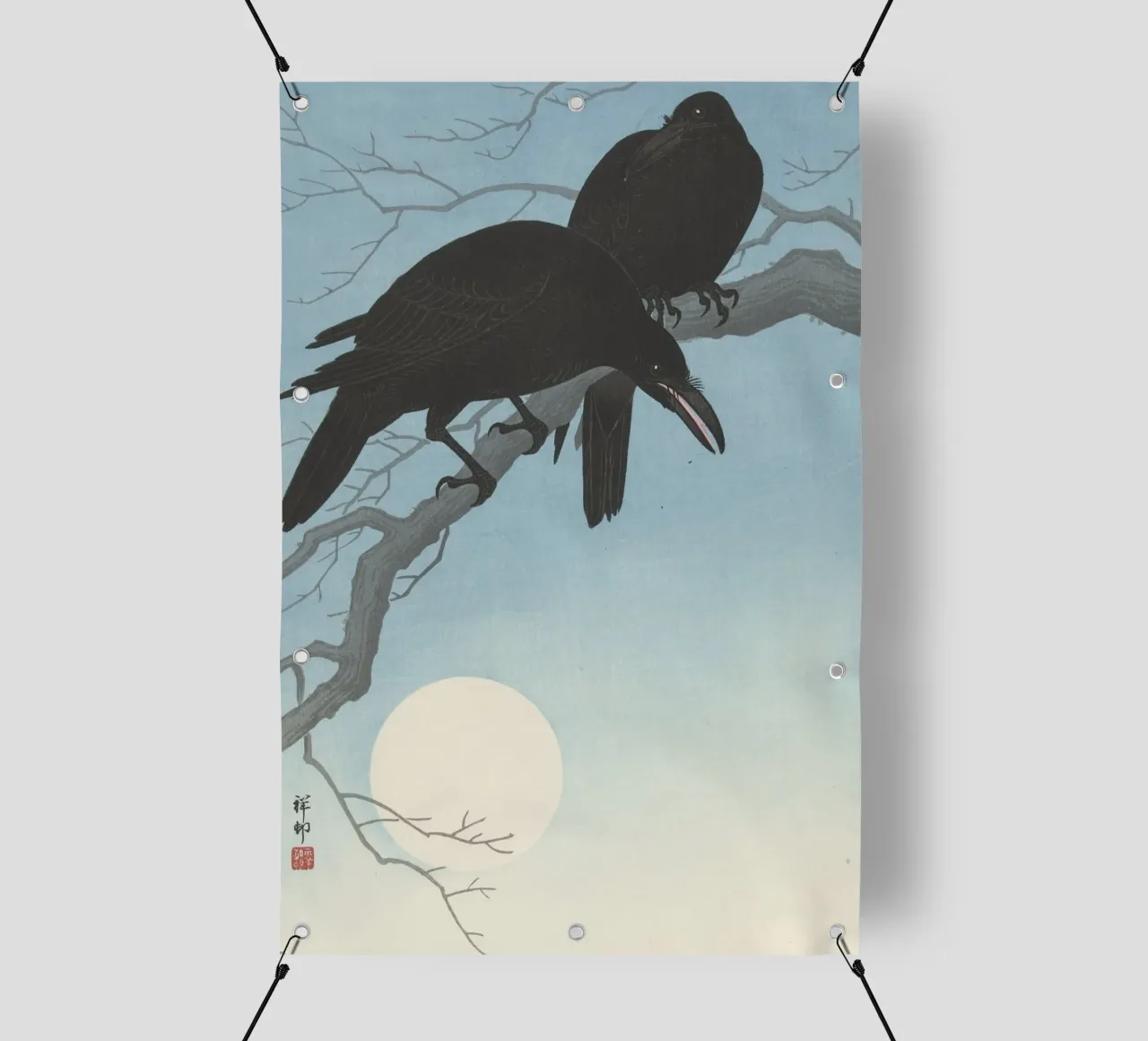 Due corvi su un ramo - Ohara Koson telo in pvc da William Store