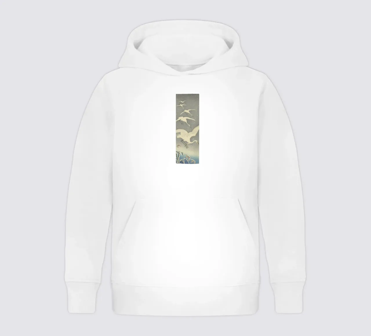 Egrette in discesa sulla neve - Ohara Koson felpa bambino con cappuccio da William Store