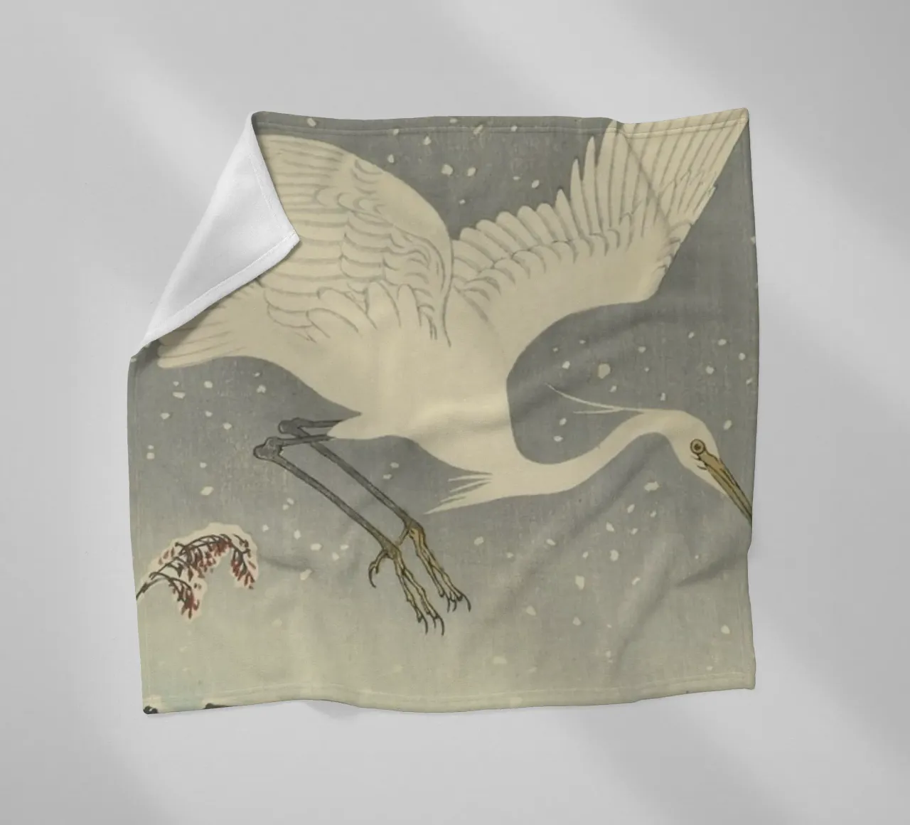 Egrette in discesa sulla neve - Ohara Koson coperta in pile da William Store