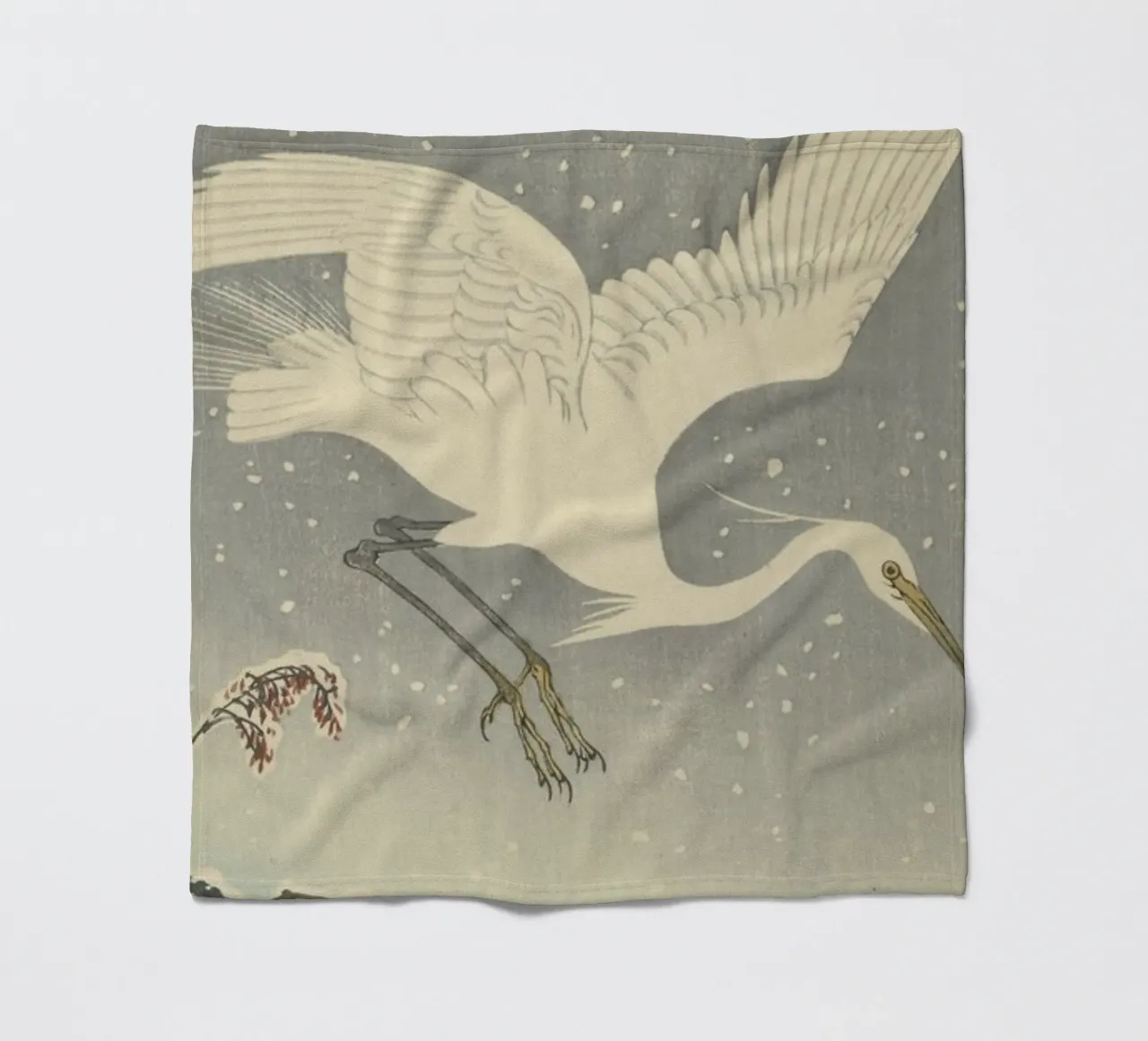 Egrette in discesa sulla neve - Ohara Koson coperta in pile da William Store