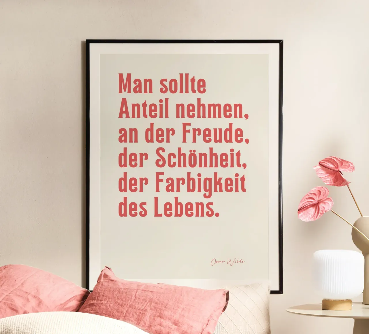 Freude am Leben poster con telaio in alluminio da Ohkimiko
