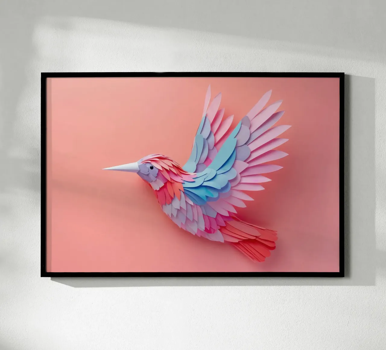 Colibrì di carta colorata su sfondo morbido carta hahnemühle da Lisa Artifexia