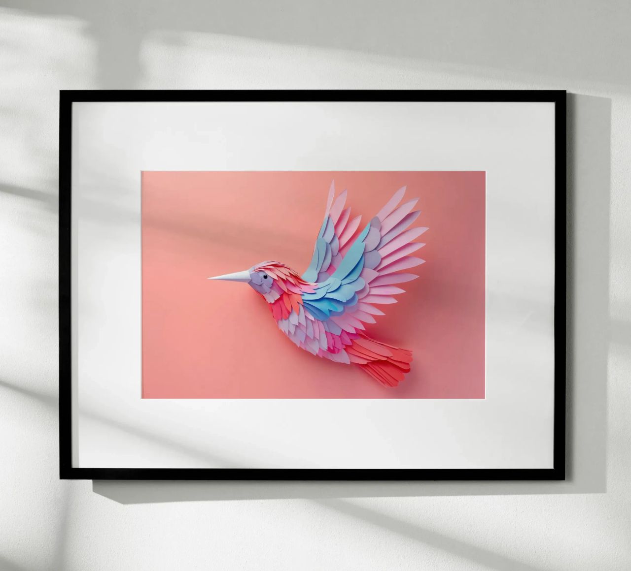 Colorful Paper Hummingbird on Soft Background poster by Lisa Artifexia
