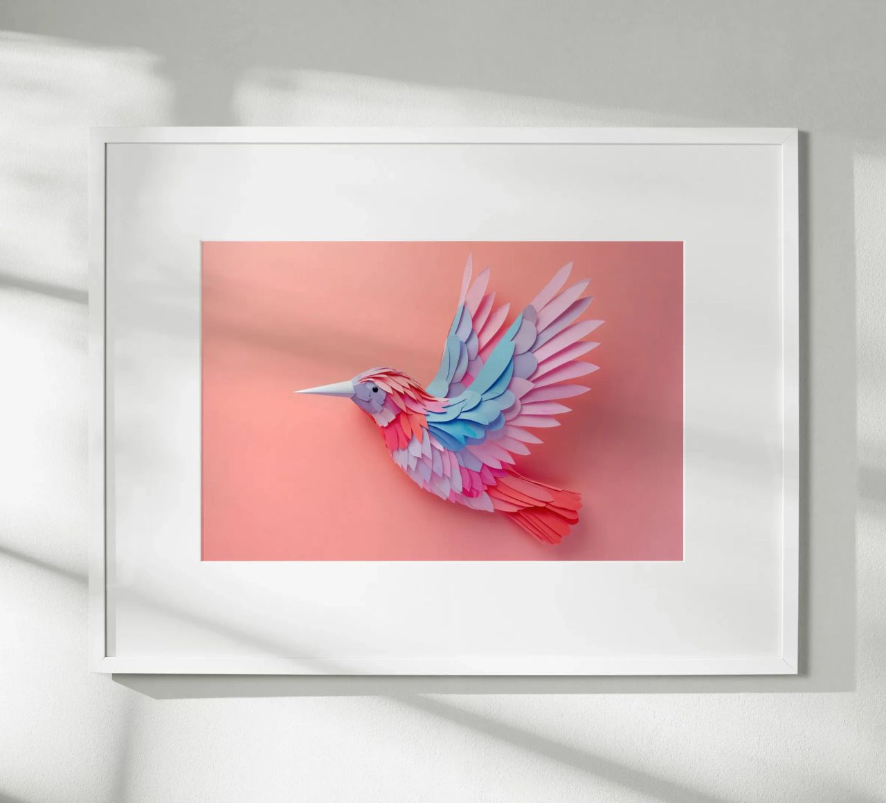 Colorful Paper Hummingbird on Soft Background poster by Lisa Artifexia