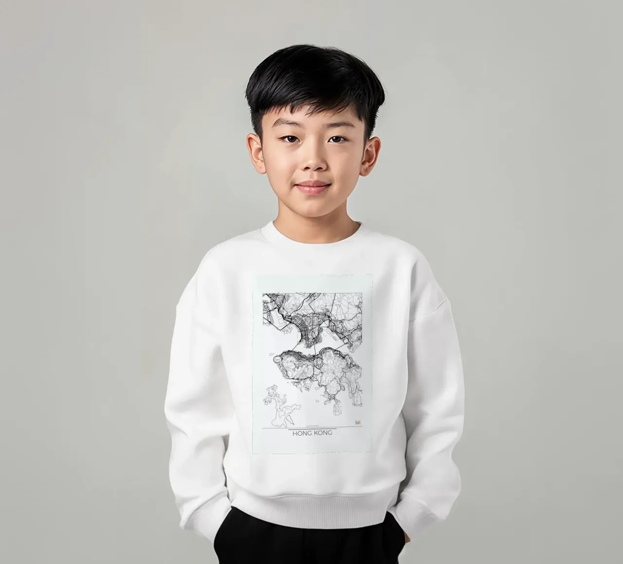 Hong Kong Minimal kids sweatshirt by Hubert Roguski