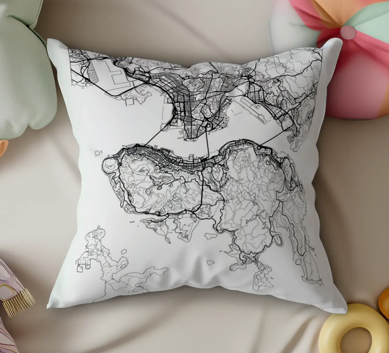 Hong Kong Minimal cuscino da Hubert Roguski