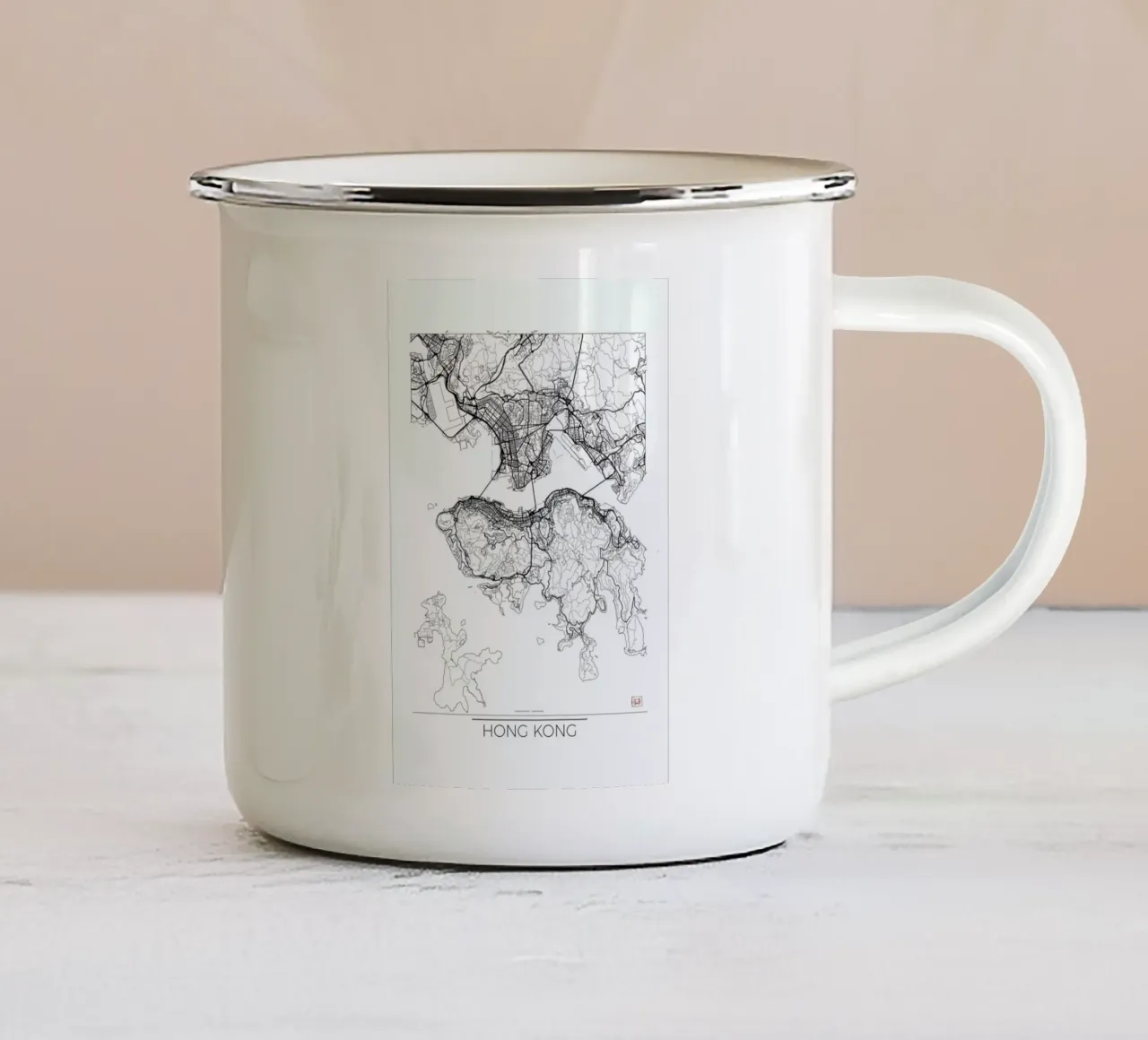 Hong Kong Minimal mug en émail de Hubert Roguski