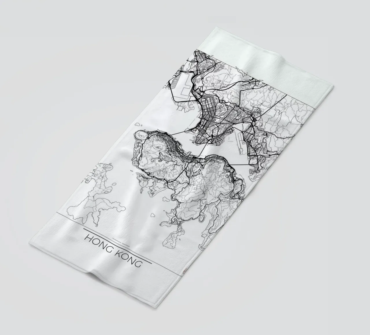 Hong Kong Minimal beach towel by Hubert Roguski