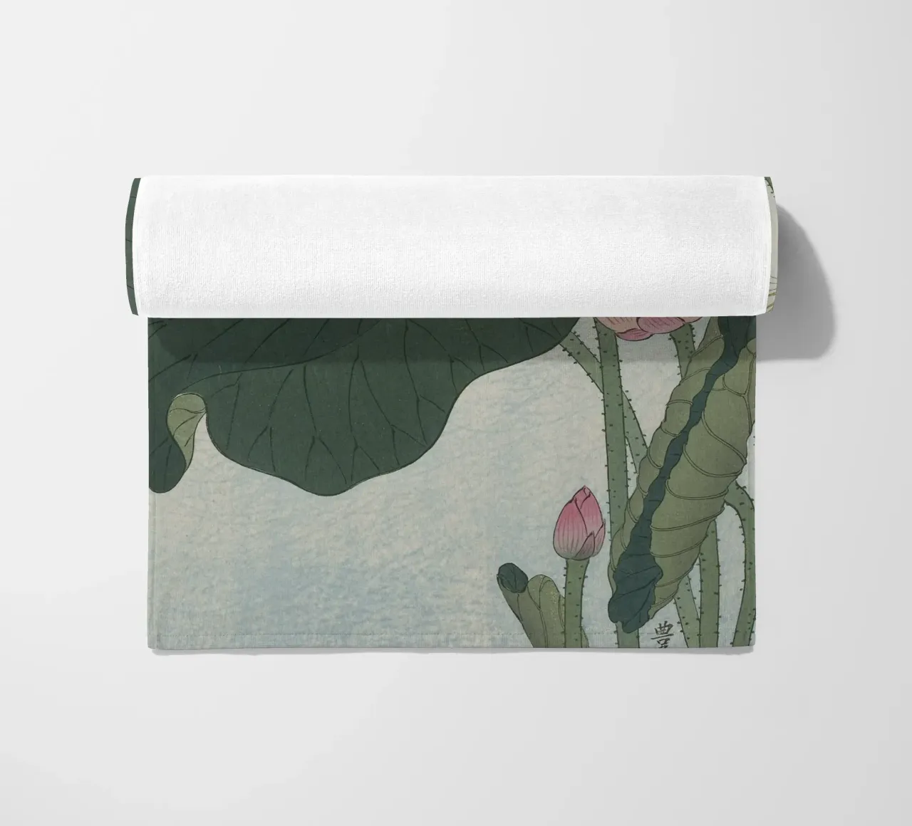 Fiori di loto in fiore - Ohara Koson telo mare da William Store