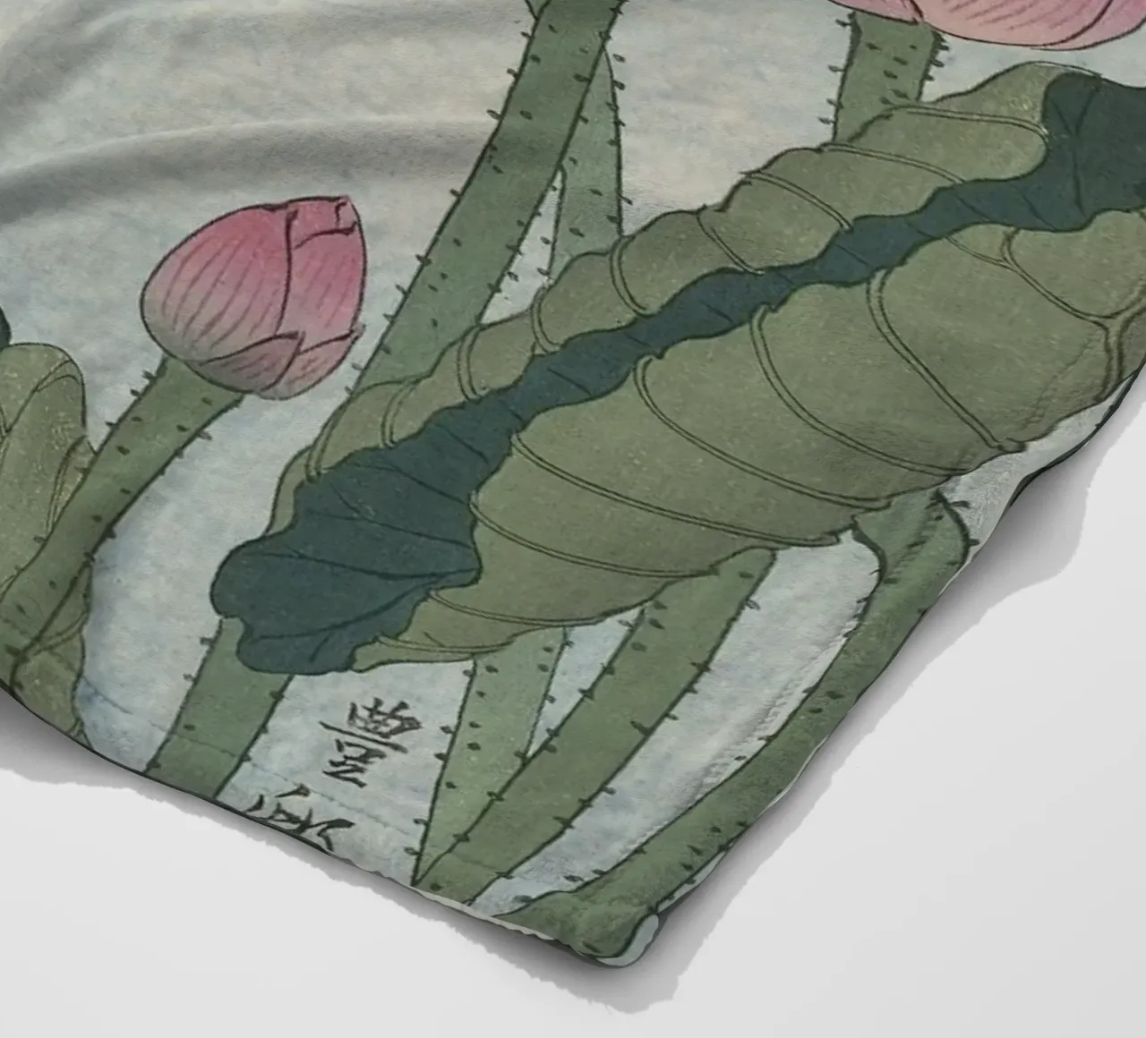 Fiori di loto in fiore - Ohara Koson coperta in pile da William Store