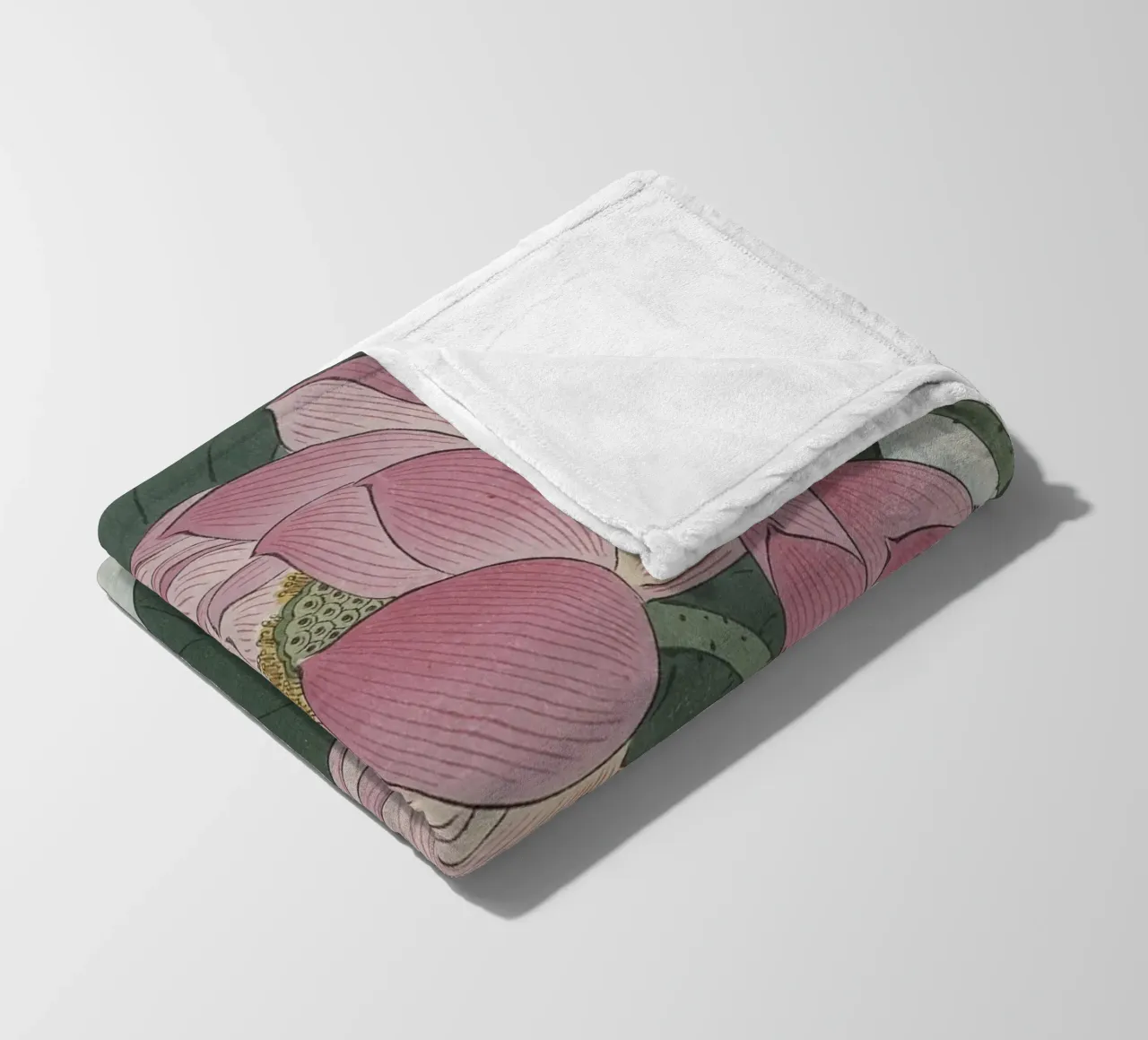 Fiori di loto in fiore - Ohara Koson coperta in pile da William Store