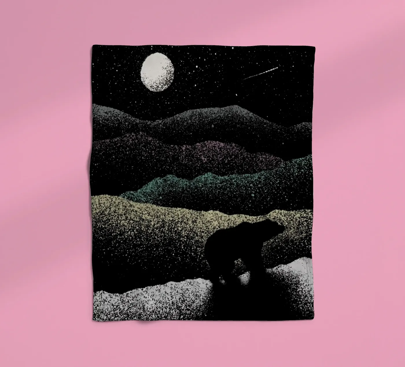 Wandering bear Fleecedecke von Florent Bodart