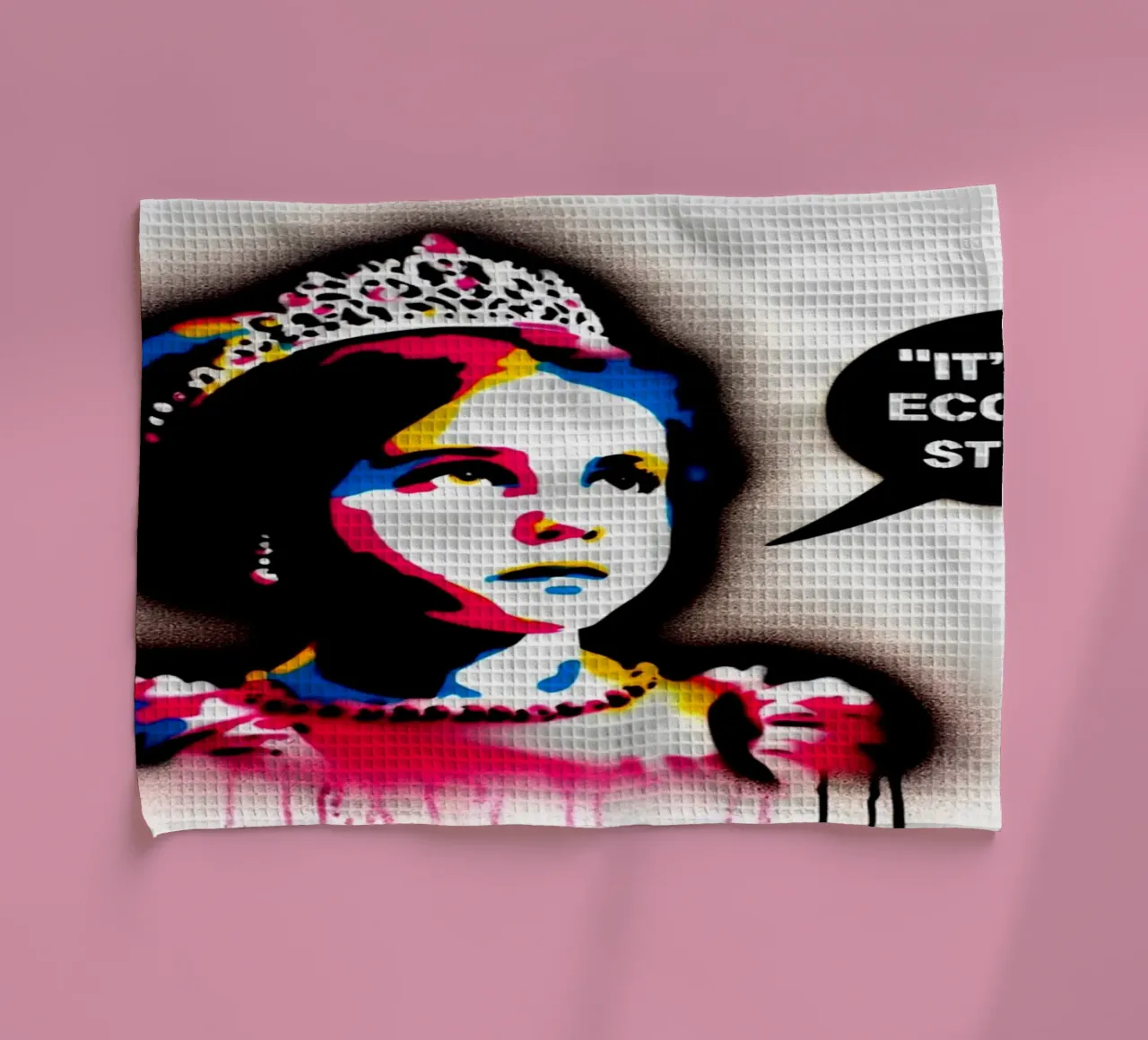 It's the economy, stupid – Stencil, Graffiti & Streetart tea towel by STAN Z.