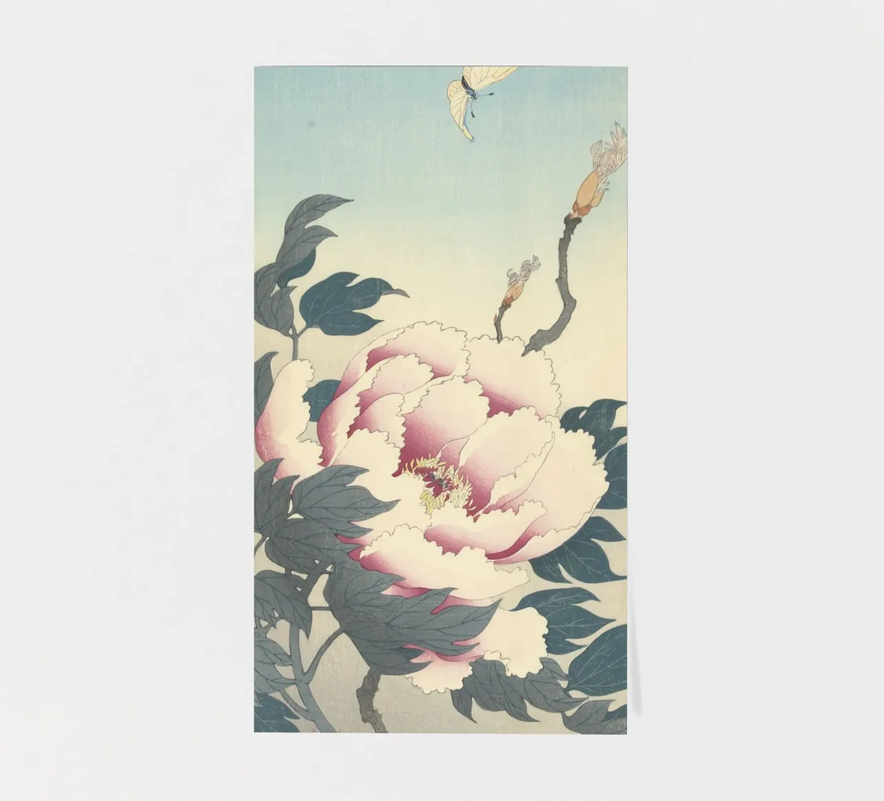 Peony with Butterfly- Ohara Koson sticker sheet by William Store