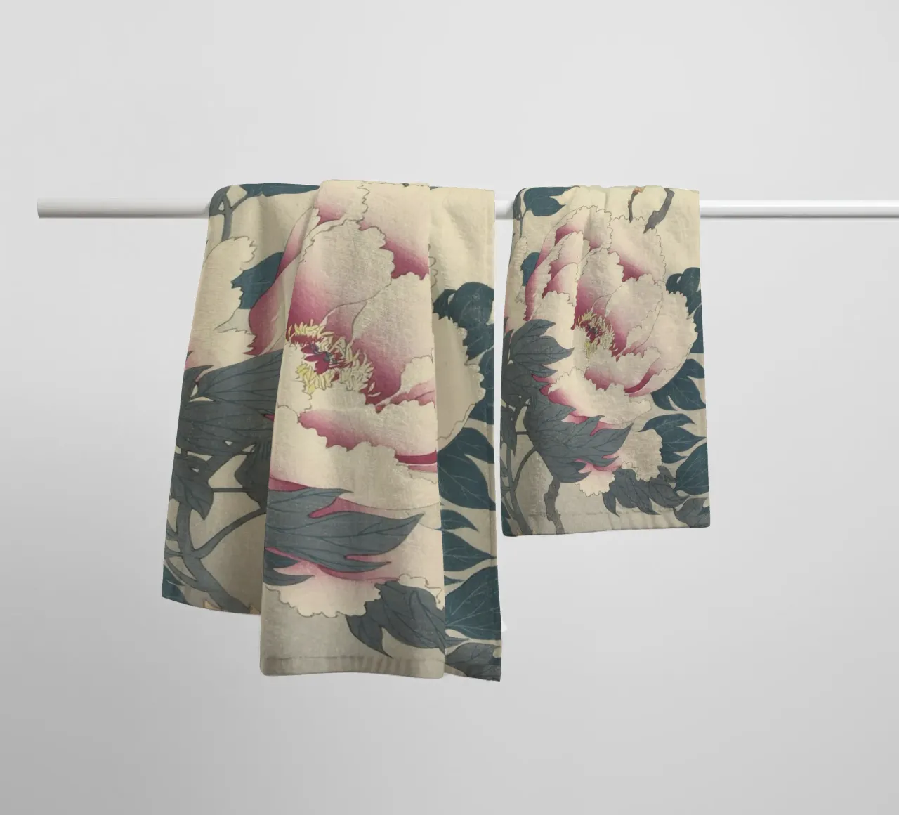 Peony with Butterfly- Ohara Koson towel by William Store
