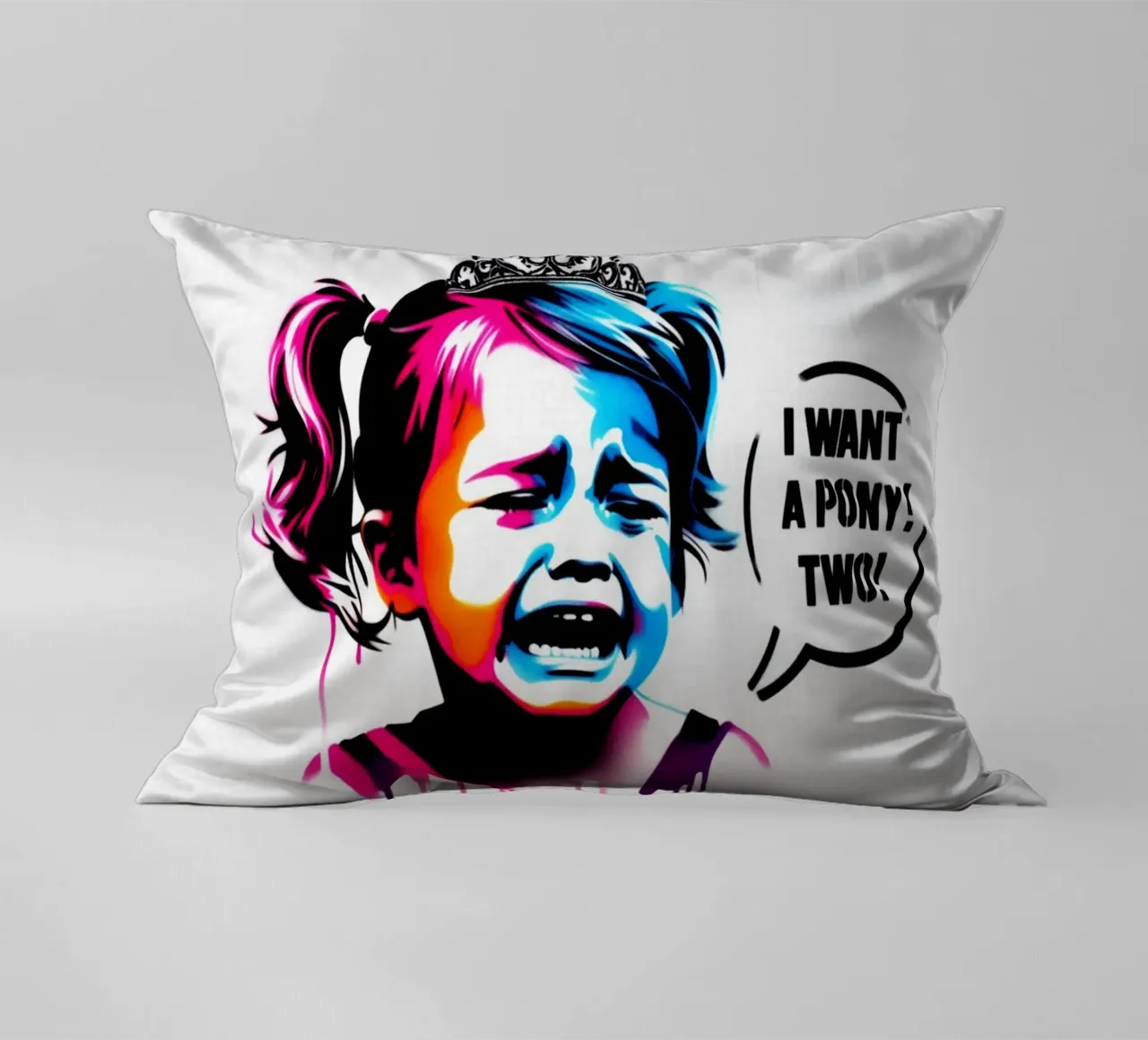 I want a pony – Stencil, Graffiti & Streetart cojín de STAN Z.