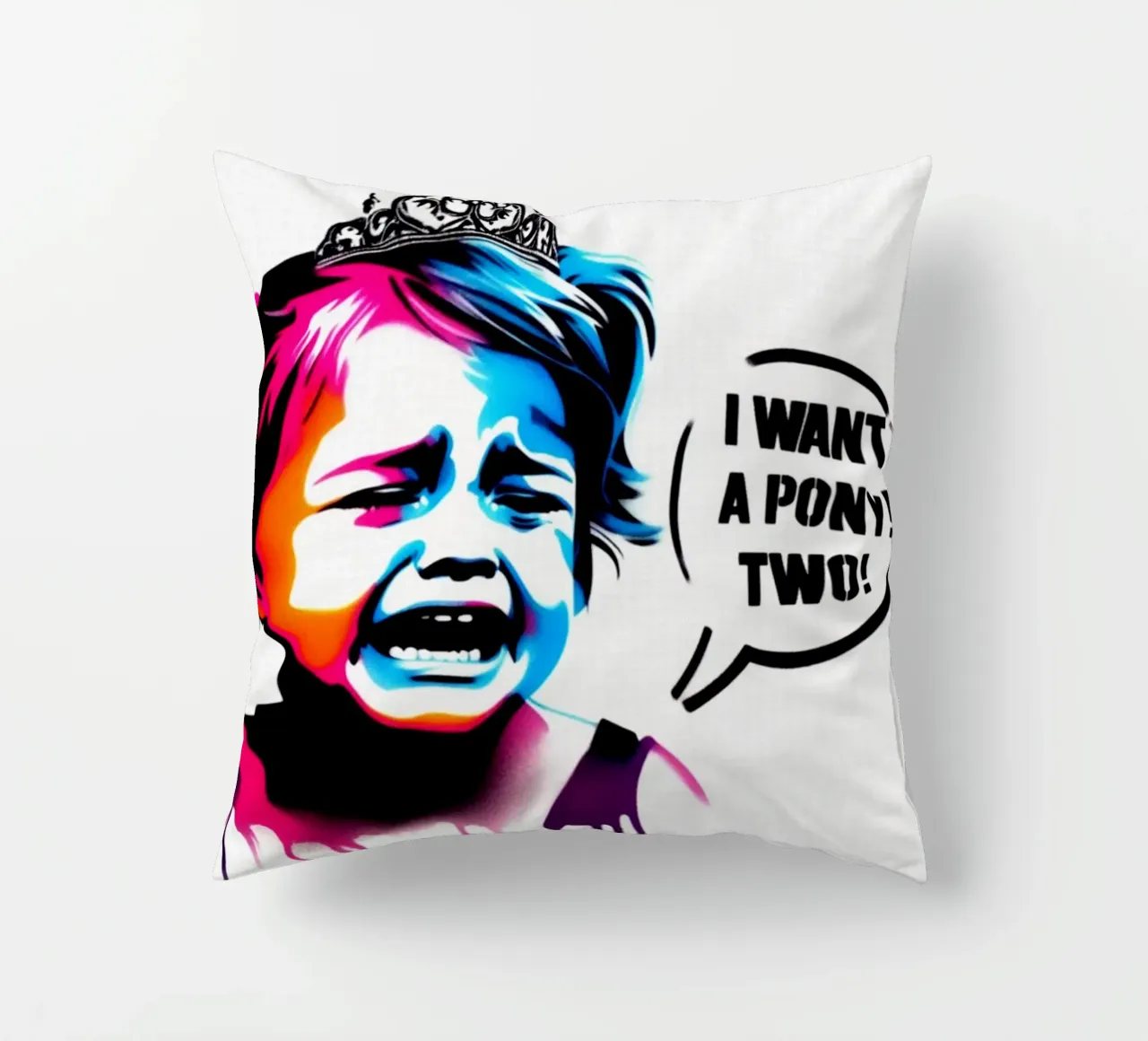 I want a pony – Stencil, Graffiti & Streetart cojín de STAN Z.