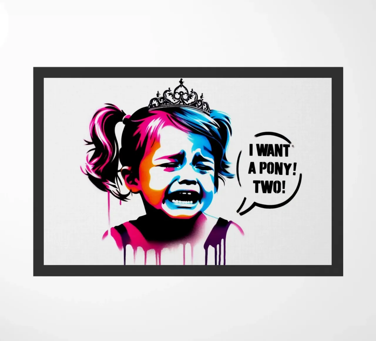 I want a pony – Stencil, Graffiti & Streetart felpudo de STAN Z.