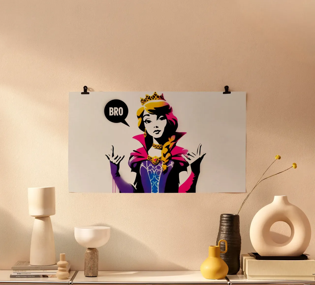 Bro – Stencil, Graffiti & Streetart poster con telaio in plastica da STAN Z.