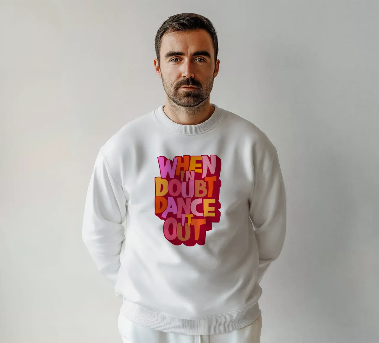 Colorful Retro Dance Typography Print felpa da showmemars