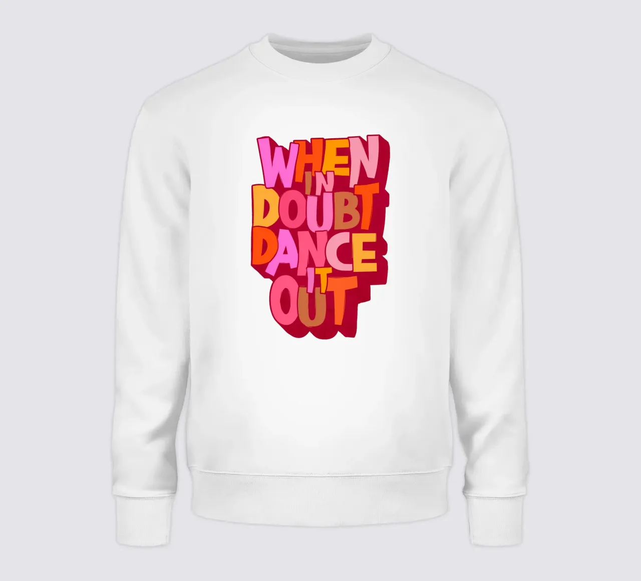 Colorful Retro Dance Typography Print felpa da showmemars