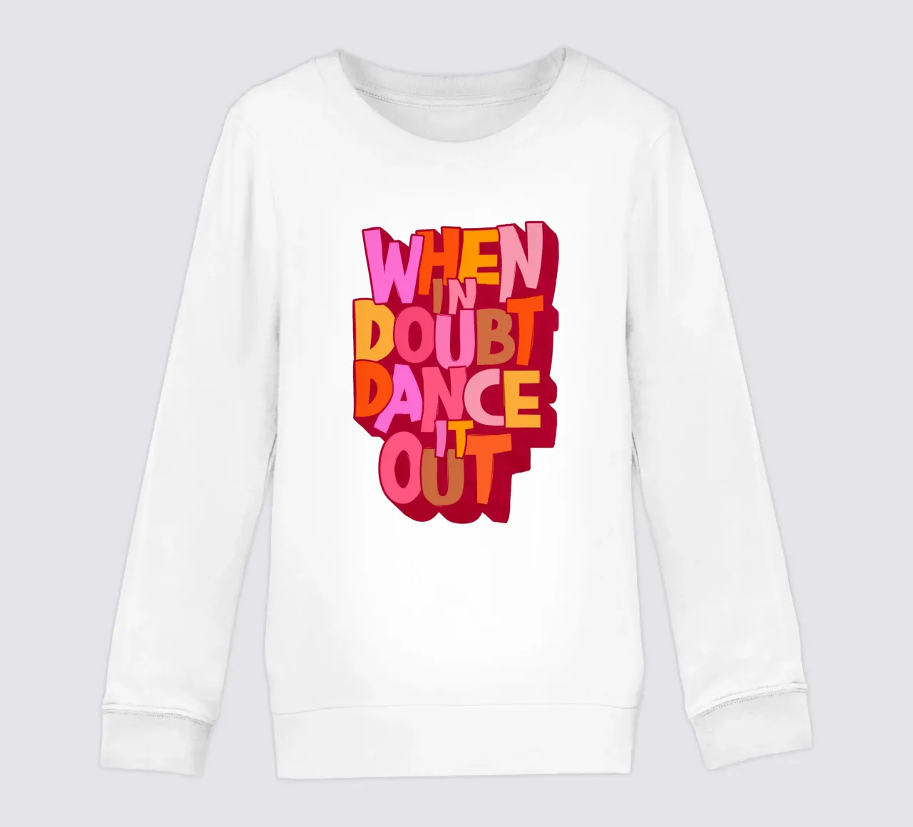 Colorful Retro Dance Typography Print felpa bambino da showmemars