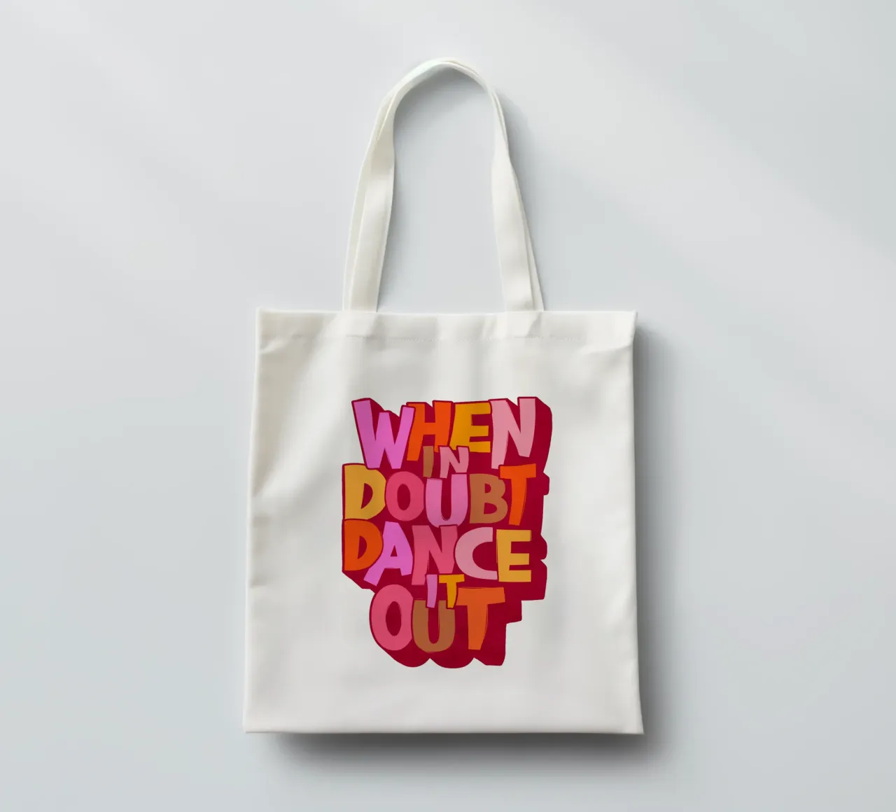 Colorful Retro Dance Typography Print borsa in juta da showmemars