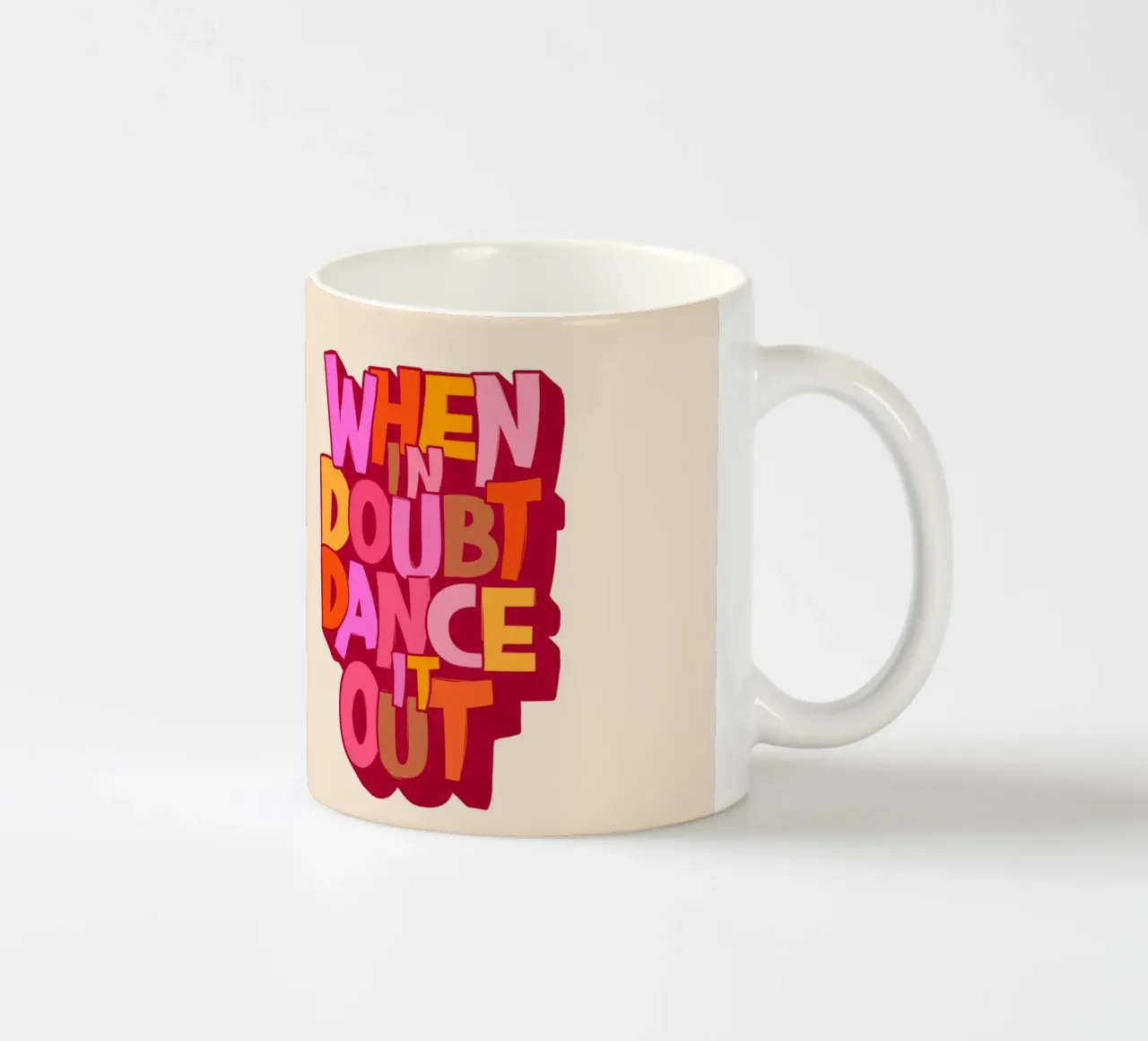 Colorful Retro Dance Typography Print tazza in ceramica da showmemars